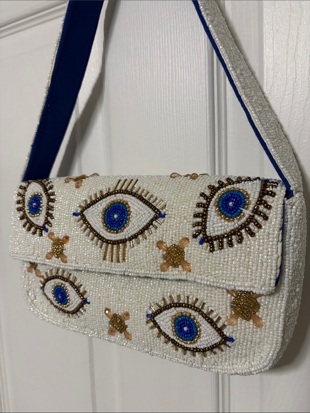 America & Beyond Evil Eye Beaded Shoulder Bag, NWT - Picture 3 of 6